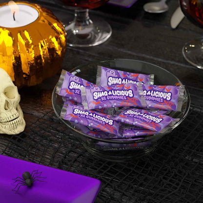 SHAQ-A-LICIOUS XL Individually Wrapped Gummy Snack Packs for Tailgates, Picnics, and Fall Camping Trips, 8.5 oz Sour Halloween Candy