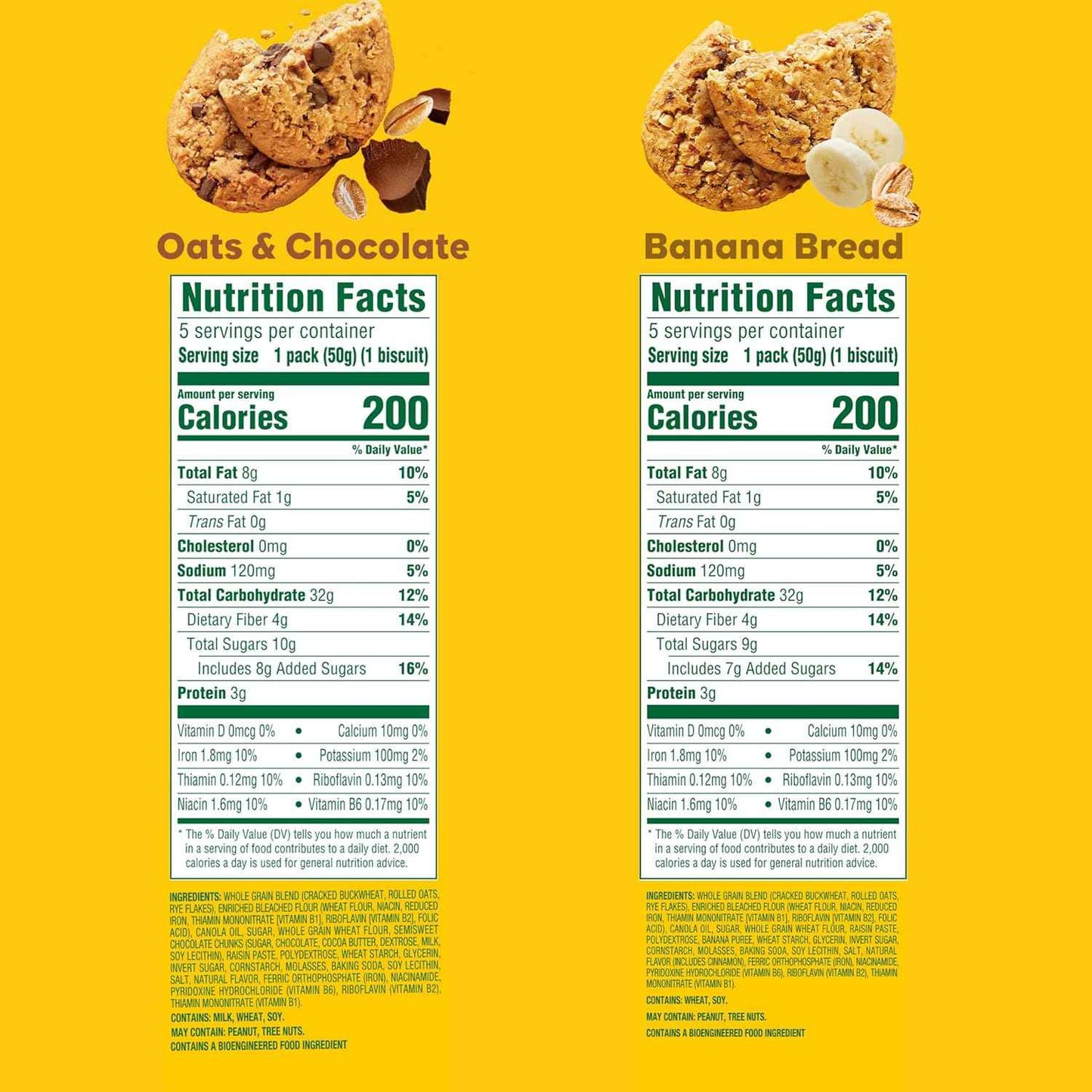 belVita Banana Bread & Oats & Chocolate Biscuit Bars – Portable Mid-Morning Desk Snack to Beat the 10am Crash