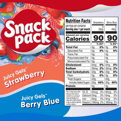 Snack Pack 100-Calorie Gel Cups – Portion-Controlled Evening Dessert for Calorie-Conscious Adults, 12 Pack