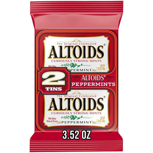ALTOIDS Peppermint Mints – Travel-Sized Breath Freshener Tin for Cars, Airports, and Road Trips