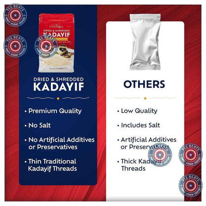 Eastanbul Dried Kadayif Pastry – Pure Two-Ingredient Wellness Baking Staple, Wheat Flour and Water Only Shredded Phyllo for Clean Dessert Making, 6oz