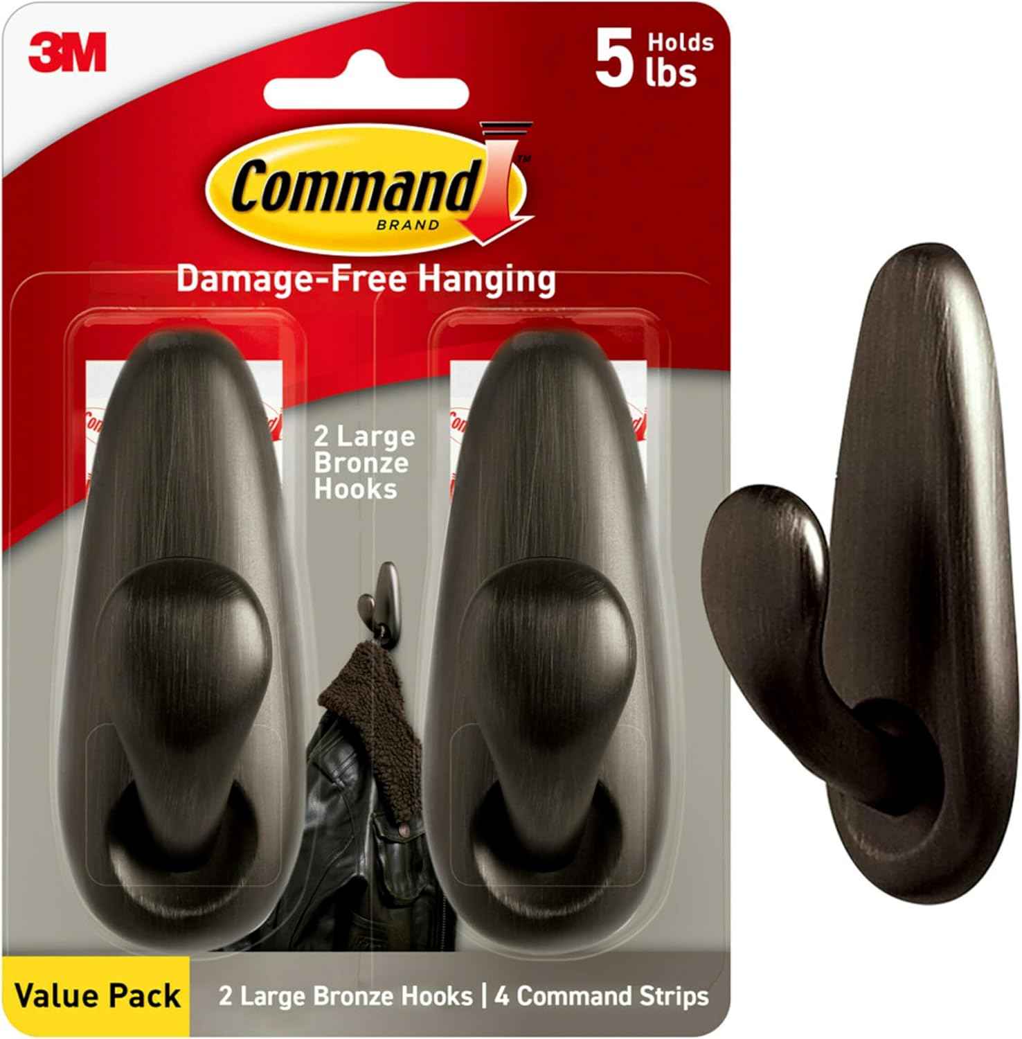 Command Bronze Wall Hooks, Practical Birthday Gift for Mom Who Loves Cozy Decor