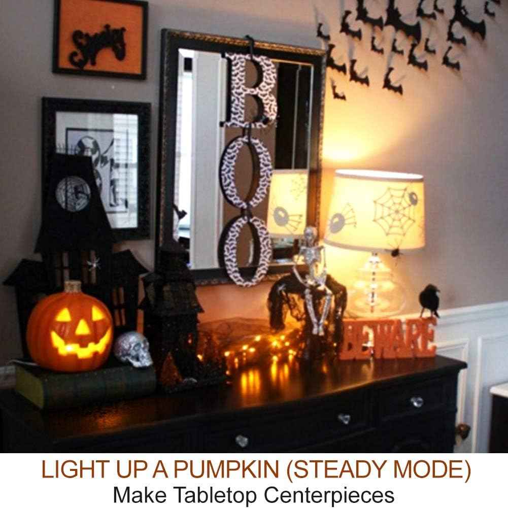 Child Safe Flameless Pumpkin Lights with Auto Timer - Nursery and Playroom Halloween Decor for Toddler Bedrooms