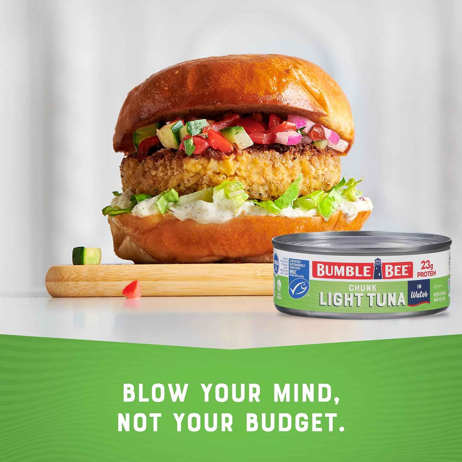 Bumble Bee Chunk Light Tuna in Water – Lean Protein Staple for Your High-Protein Meal Prep Fridge, 5 oz Cans