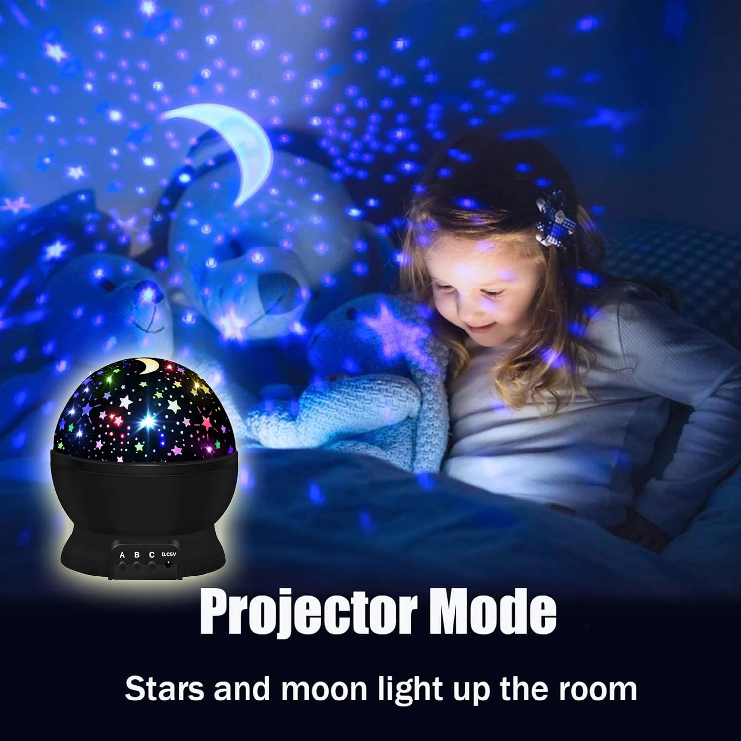two operating modes: starry sky projection and dome night light