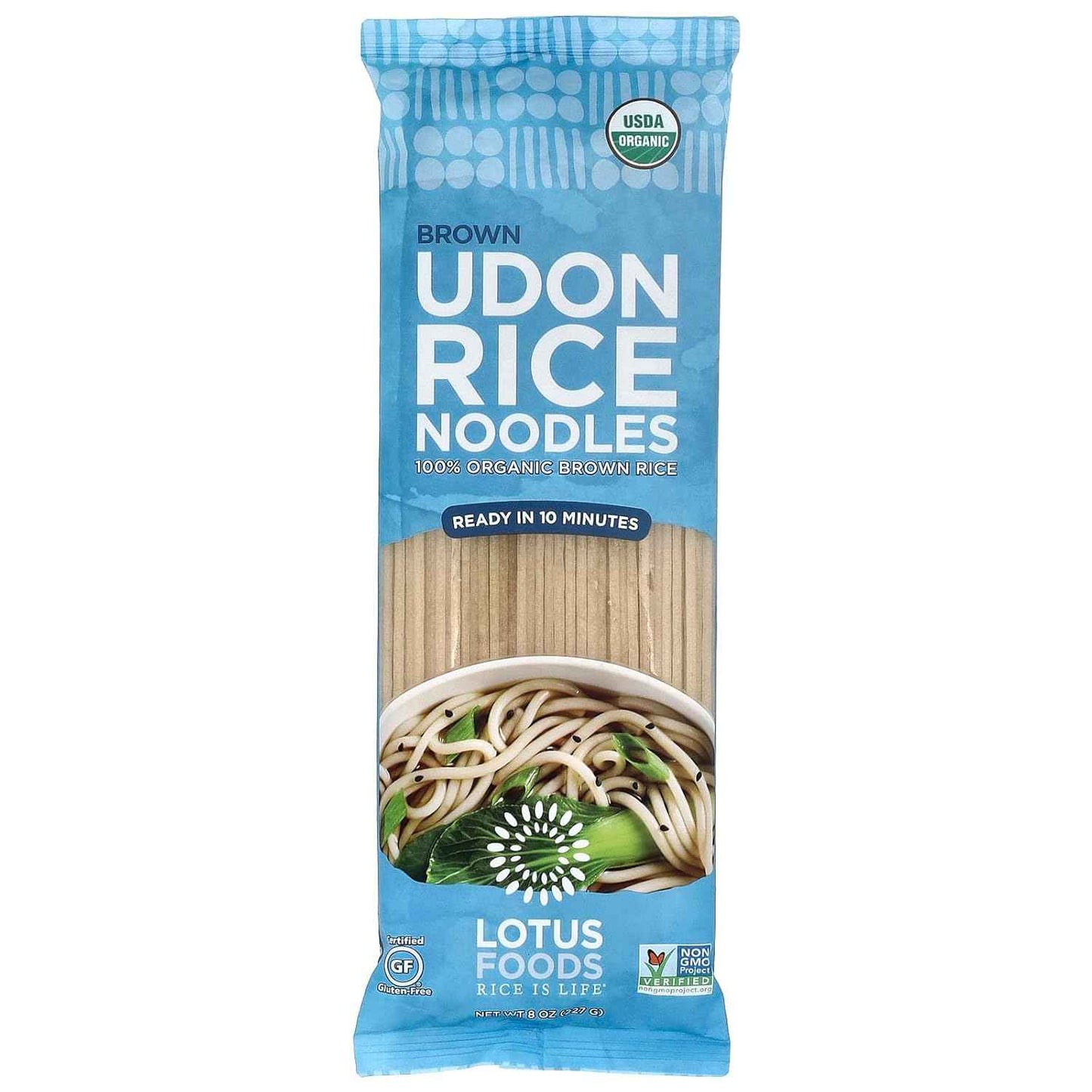 LOTUS FOODS Organic Brown Udon Rice Noodles – Clean-Label Pantry Staple for Gluten-Free Wellness Cooking