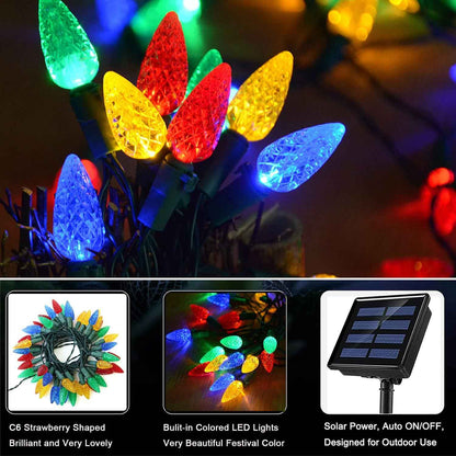 Lumify Solar C6 Strawberry String Lights – Charming 2-Pack Holiday Gift for Mom and Garden-Loving Friends