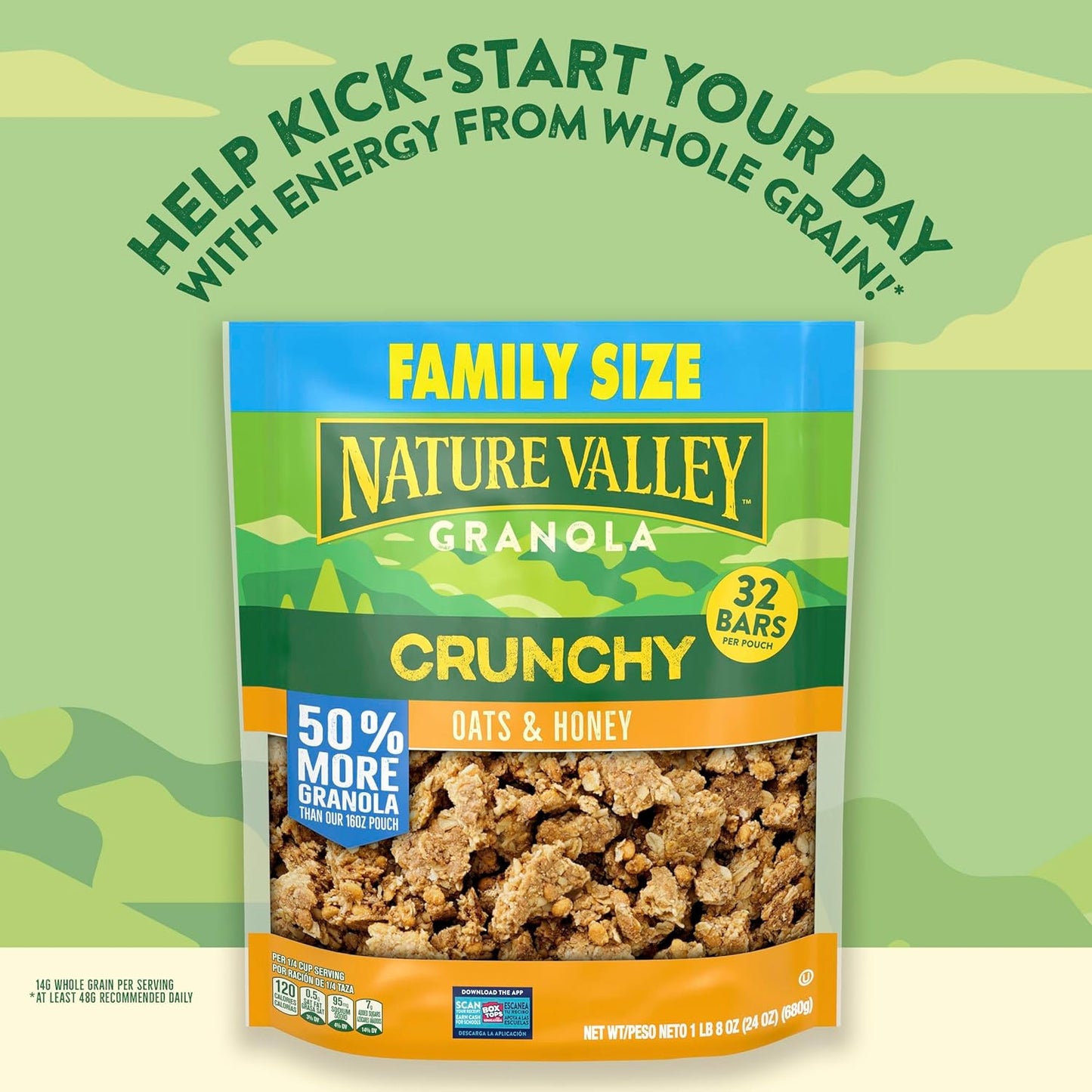 two pack sizes offered: 16 oz single pouch and 24 oz family pouch