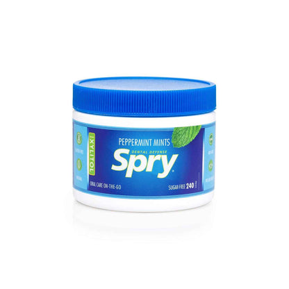Spry Xylitol Berry Blast Mints Sugar Free Candy - Bedside Dry Mouth Relief for Nighttime Wellness Ritual, 45 Count