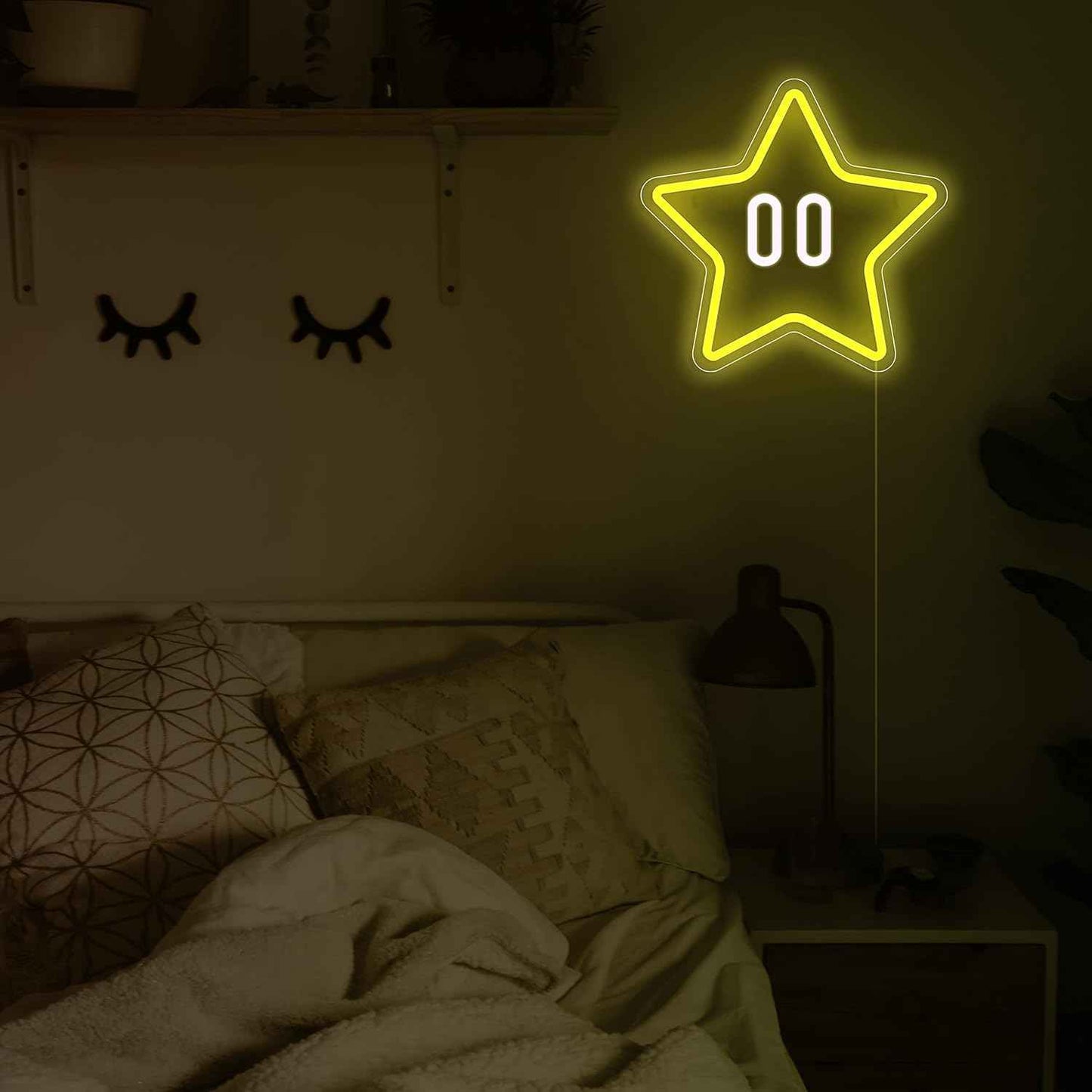 Star Neon Sign – Birthday Gift for Boys and Gamer Kids, Ready-to-Glow Wall Light with USB Cable