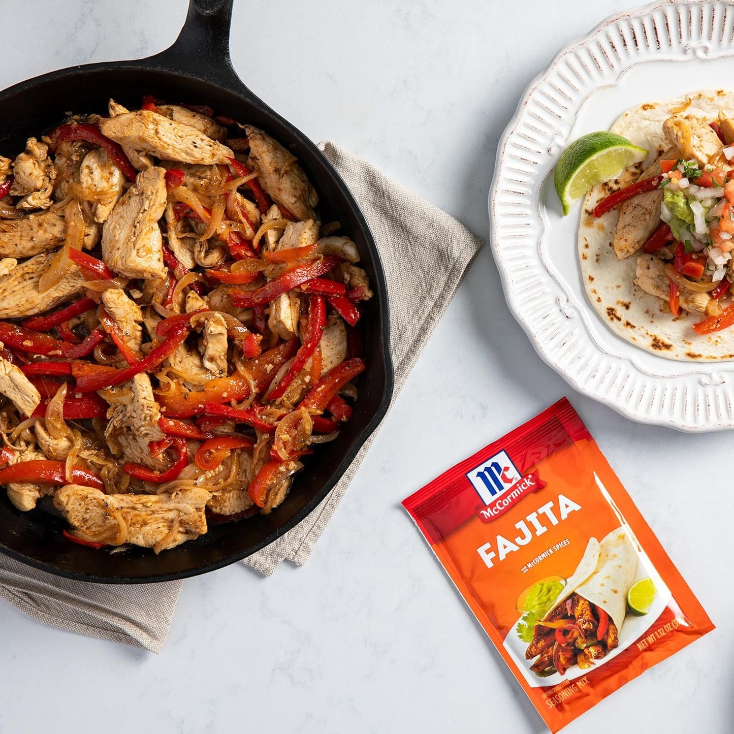 McCormick Fajita Seasoning Mix – Family Kitchen Staple for 20-Minute Weeknight Chicken and Steak Fajitas