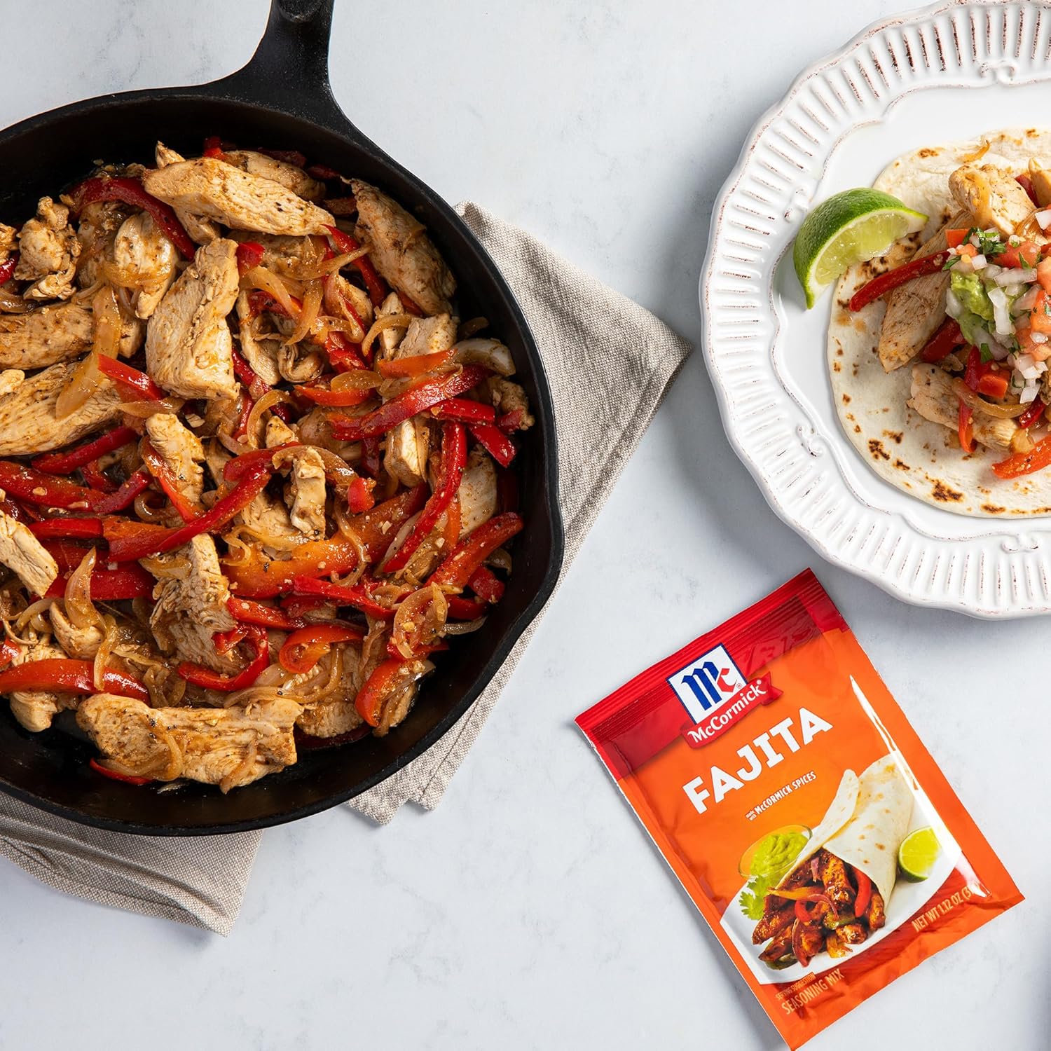 McCormick Fajita Seasoning Mix – Family Kitchen Staple for 20-Minute Weeknight Chicken and Steak Fajitas