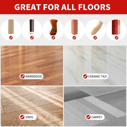 Ezprotekt Anti Skid Furniture Coasters for Elderly Bedroom, 2" Rubber Bed Stoppers That Prevent Shifting on Hardwood