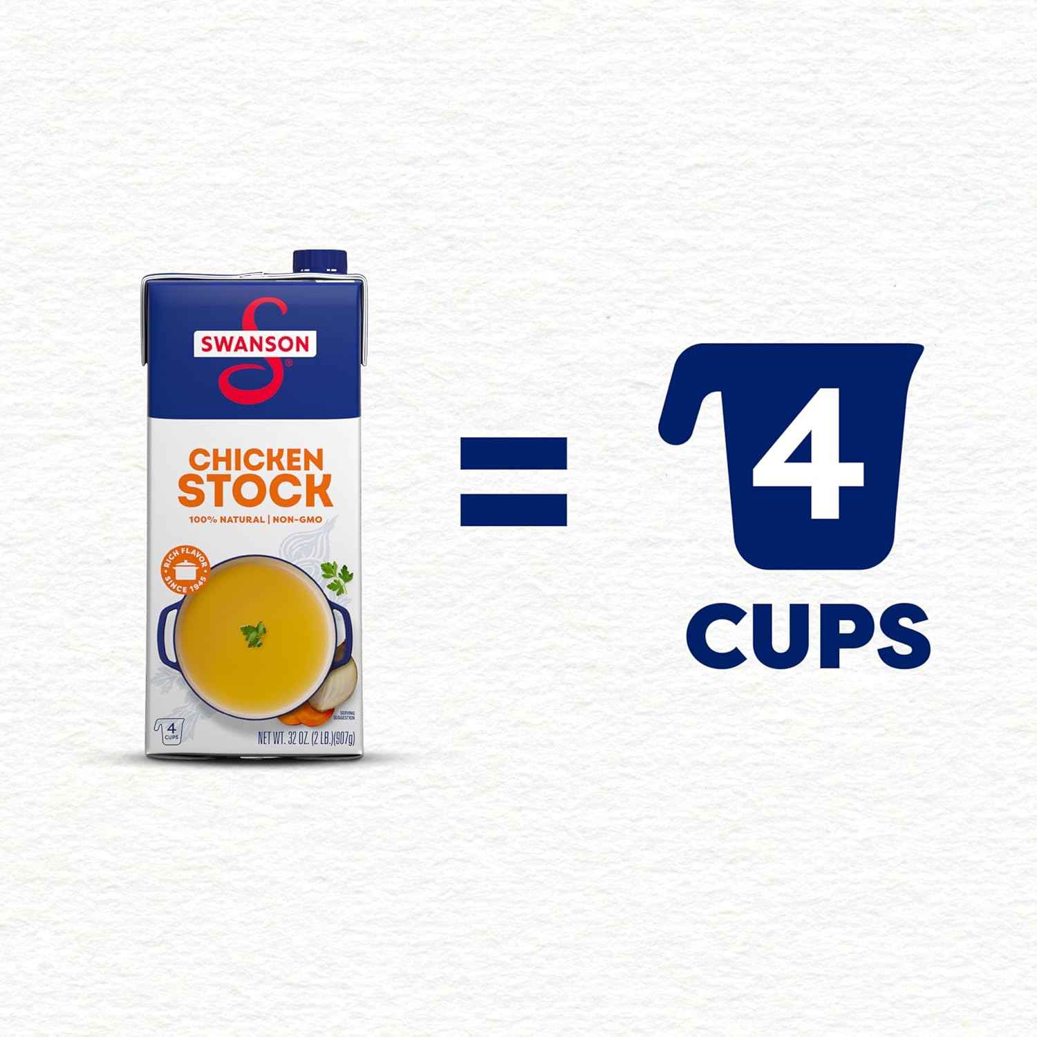 Swanson Unsalted Chicken Broth, 32 oz Carton – Simple Single-Ingredient Stock for Intentional Cooks