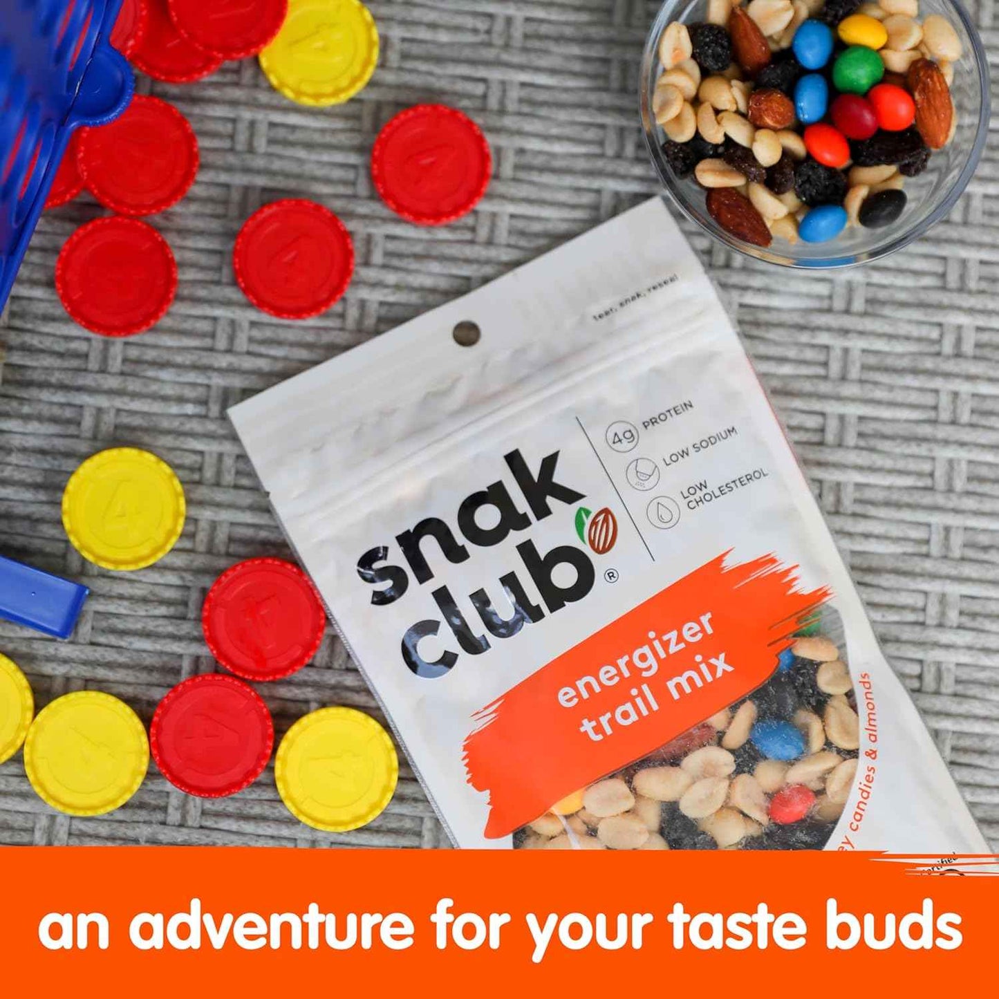 Snak Club Energizer Trail Mix – Guilt-Free Office Snack with 4g Protein, Low Sodium, and Cholesterol-Conscious Ingredients, 16 oz Pouch