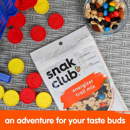 Snak Club Energizer Trail Mix – Guilt-Free Office Snack with 4g Protein, Low Sodium, and Cholesterol-Conscious Ingredients, 16 oz Pouch