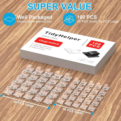CordGrip Pro Clear Cable Clips – Invisible Wire Management for a Clean, Uncluttered Home