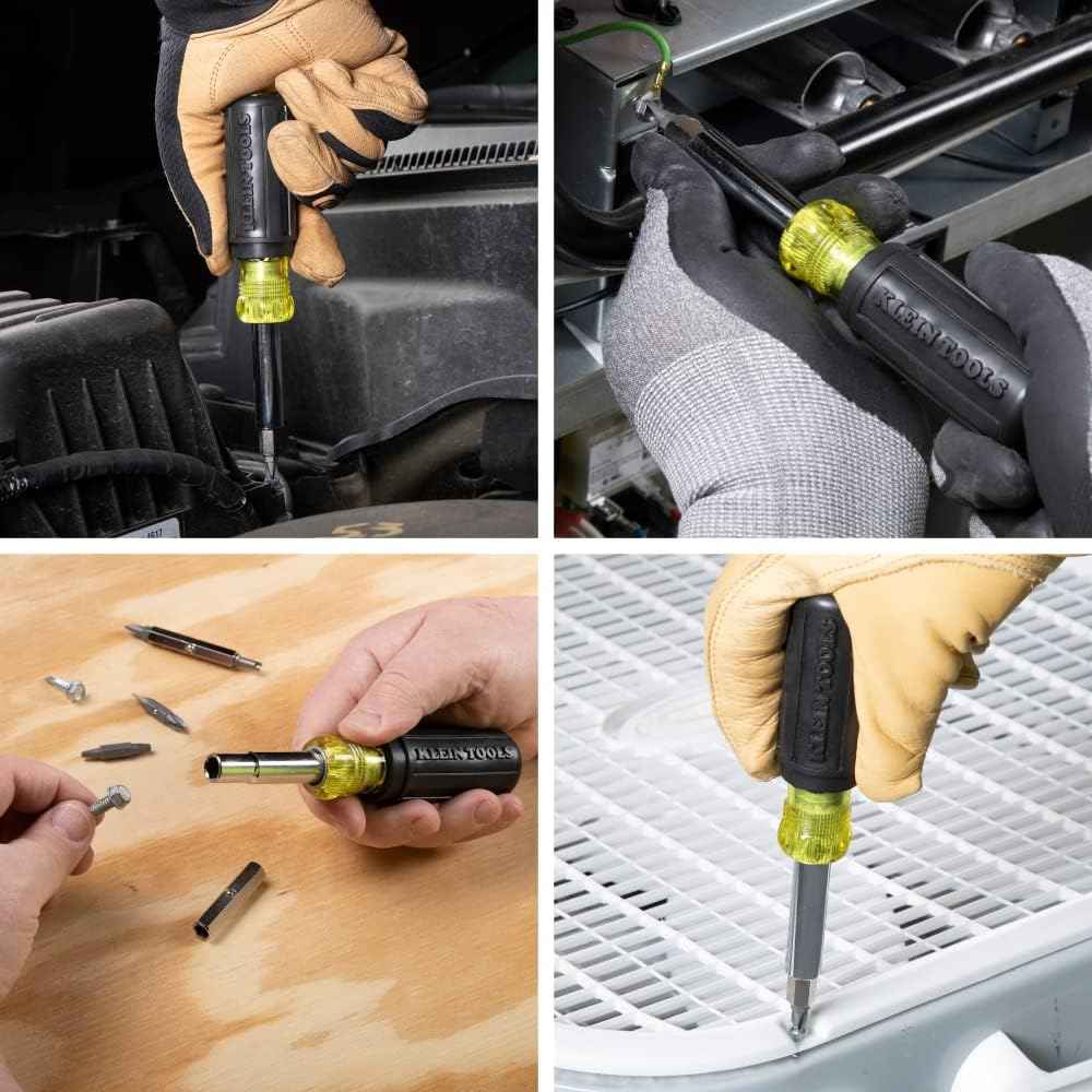Klein Tools 32500 11-in-1 Screwdriver – Field Service Multi-Tool for Electricians and HVAC Technicians