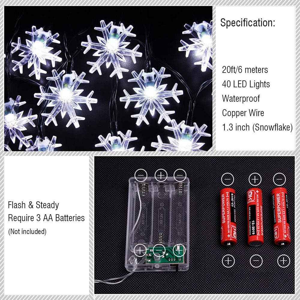 WesGen Snowflake String Lights 20ft – Thoughtful Christmas Gift for Her, Cozy Bedroom & Holiday Decor with Remote