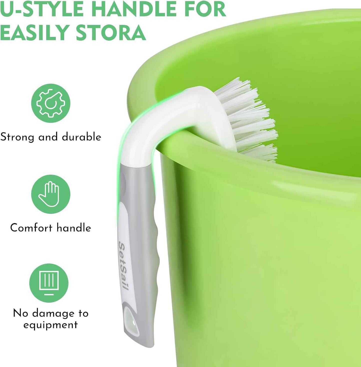 SetSail Scrub Brush – Non-Slip TPR Grip Brush Safe for Wet Hands in Shower and Tub