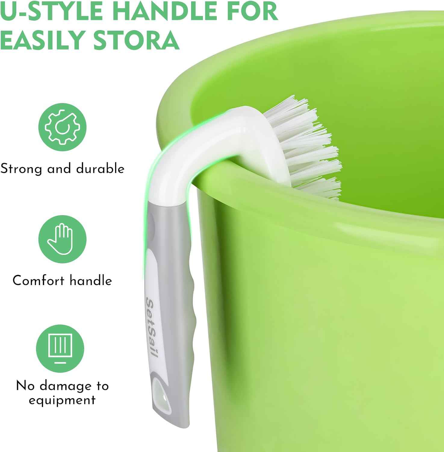 SetSail Scrub Brush – Non-Slip TPR Grip Brush Safe for Wet Hands in Shower and Tub