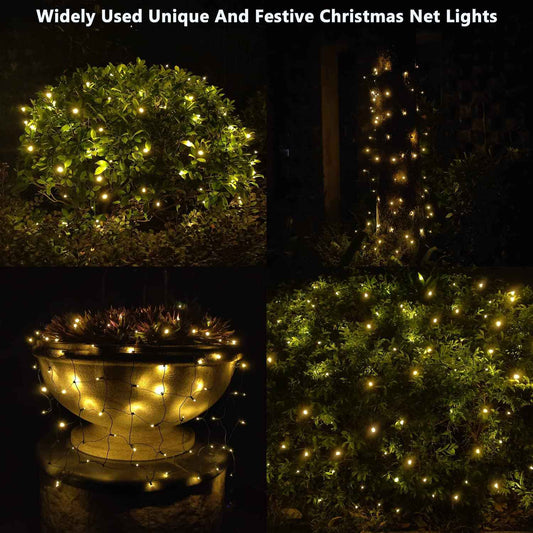 FestoonNET Pro – UL Certified Flameless LED Net Lights, Family-Safe Holiday Lighting for Bushes and Shrubs