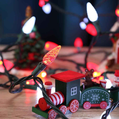 Brizled Faceted C5 Christmas Lights – Warm White Indoor Decor for Mantel, Tree, and Cozy Reading Nook