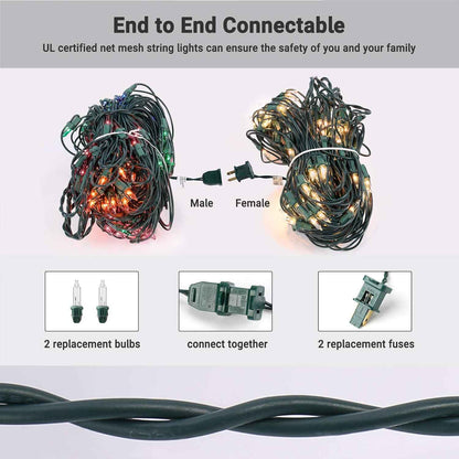 Lomotech Christmas Net Lights – 6ft x 4ft Connectable Mesh Lights for Patio, Garden and Yard Holiday Displays