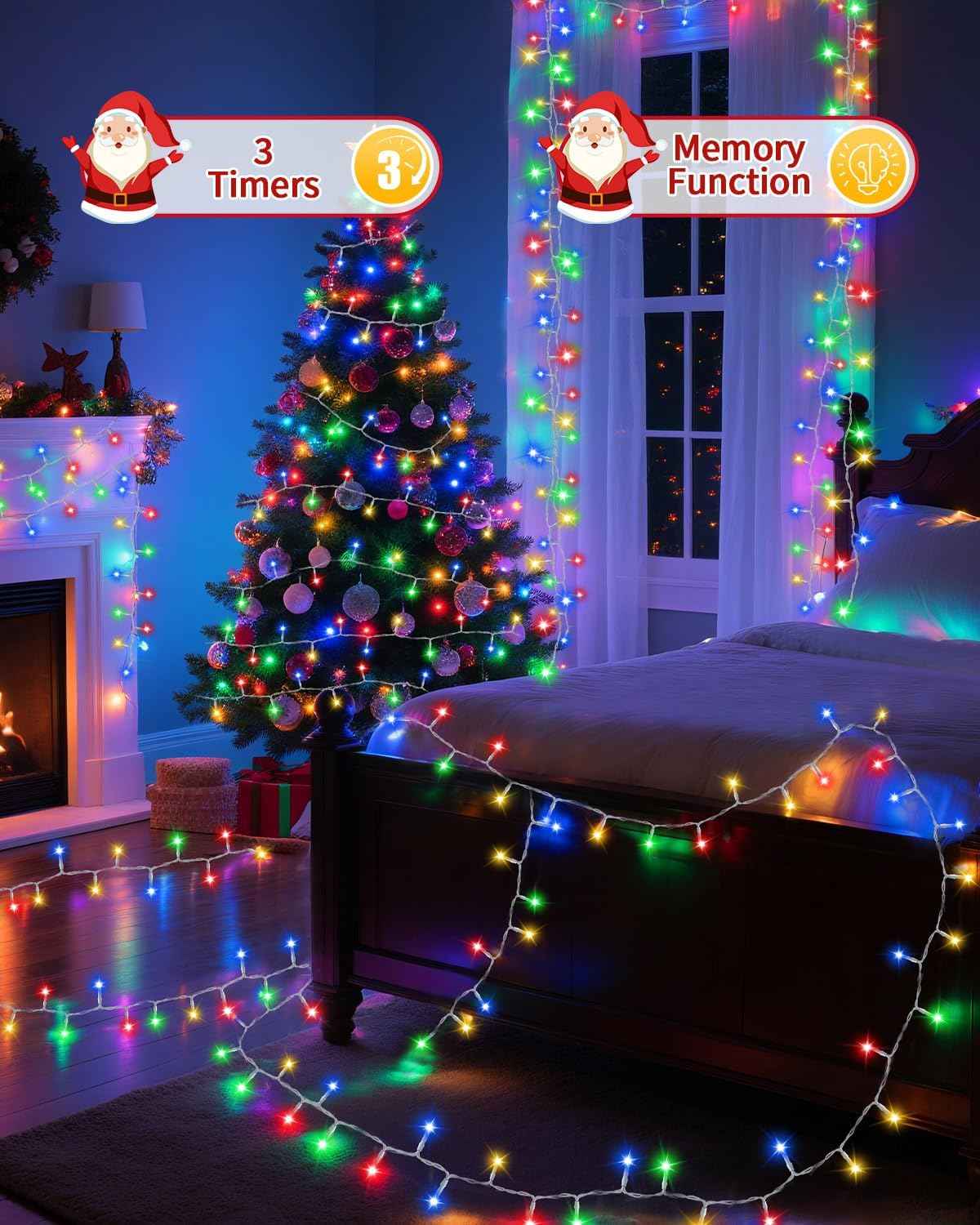BZBANRN 1200 LED String Lights Plug in, 8 Modes Waterproof Fairy Lights for Pergola, RV Awning, and Outdoor Dining