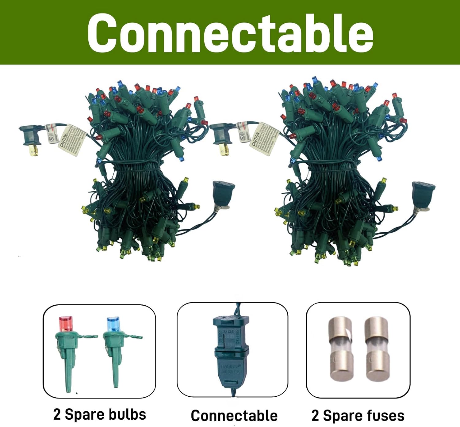 ul-certified string, bulbs, and plug with cool-touch, energy-efficient pvc construction at 110v
