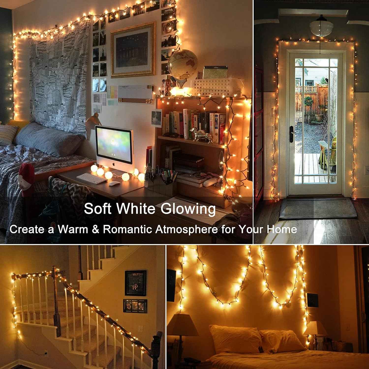 BrizLabs Warm White Christmas Lights – Thoughtful Holiday Gift for Home Decorators and New Homeowners, 2 Pack