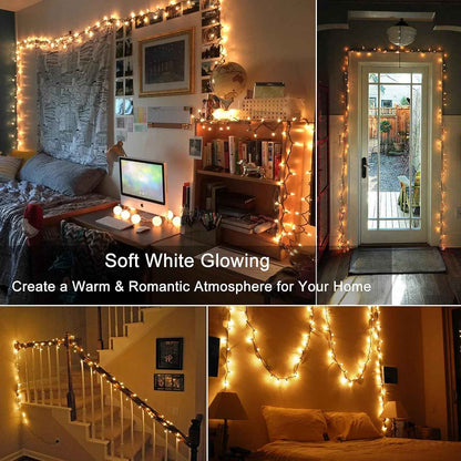 BrizLabs Warm White Christmas Lights – Thoughtful Holiday Gift for Home Decorators and New Homeowners, 2 Pack