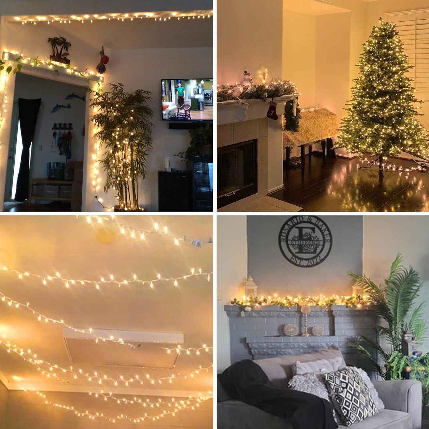 Brightown 13ft 2700K Incandescent Mini Lights White Wire – Calming Warm Glow for Bedtime Reading Nook & Wind-Down Self-Care Rituals