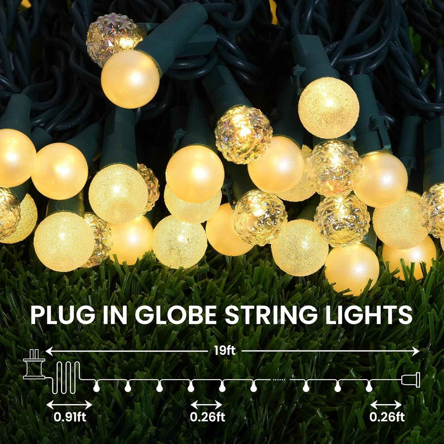 LYCKLIG Globe String Lights – Thoughtful Birthday Gift for Her, Warm White Glass Globe Fairy Lights for Home Decor Lovers