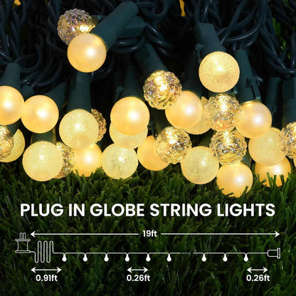 LYCKLIG Globe String Lights – Thoughtful Birthday Gift for Her, Warm White Glass Globe Fairy Lights for Home Decor Lovers