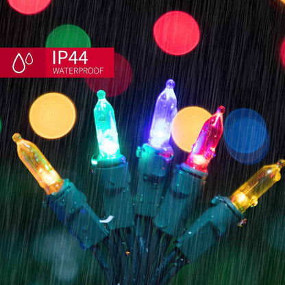 LAMPHOME 100 LED Outdoor String Lights 21.6FT Waterproof Connectable Patio Garden Fence Holiday Decoration