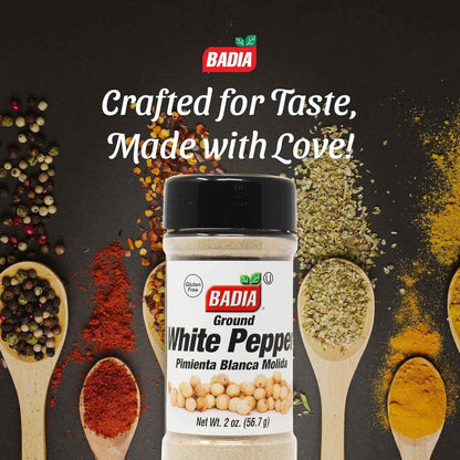 Badia Ground White Pepper, 2 oz – Thoughtful Gourmet Gift for Home Cooks and Foodie Friends