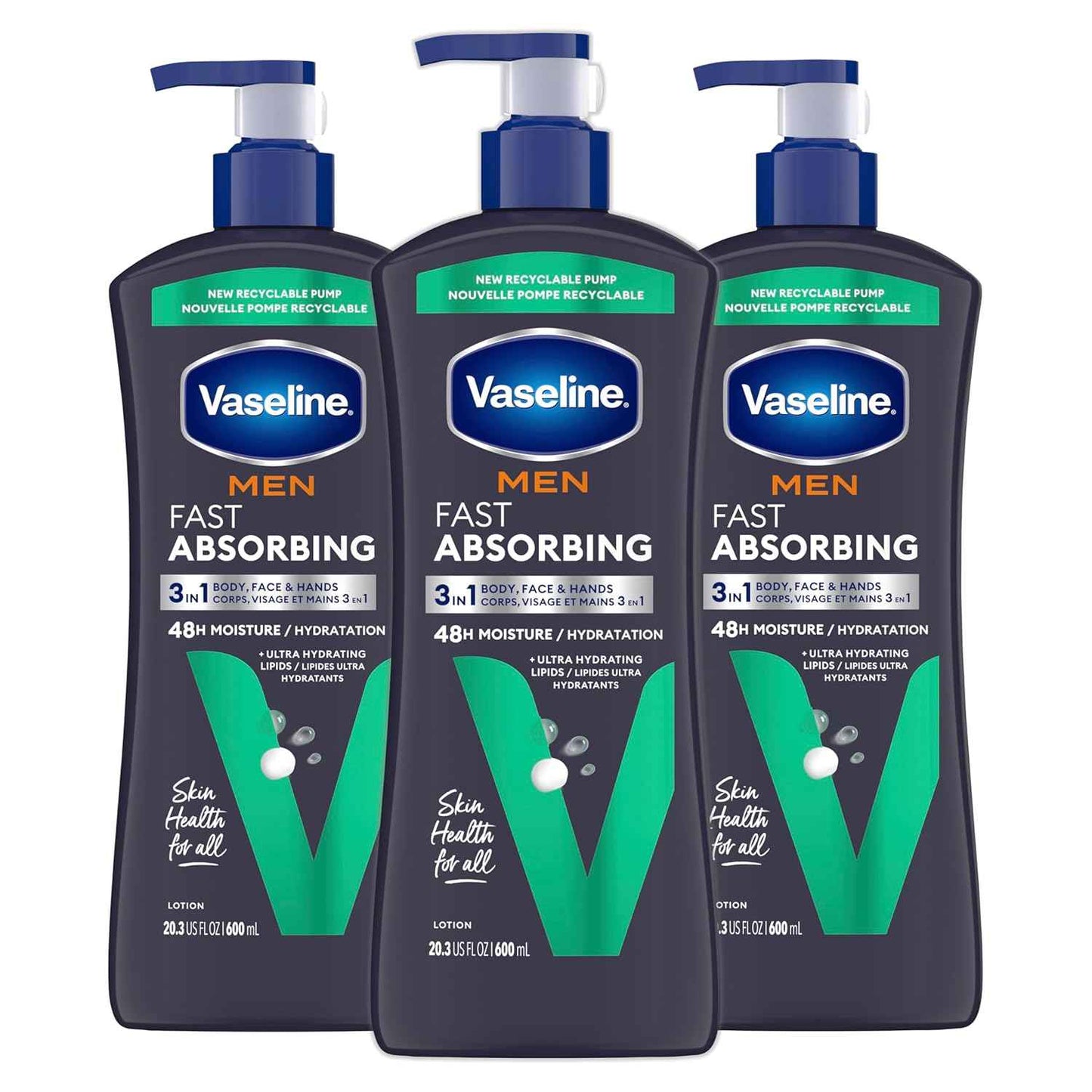 Vaseline Men's Body Lotion – Mindful Nightly Moisturizing Routine for Sensitive, Rough Skin, Cooling Menthol for a Calming Wind-Down
