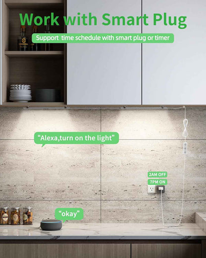 BRIGHTWILL Ultra-Thin 0.27 inch LED Cabinet Light – Clean Plug-in Bar for Clutter-Free Minimalist Kitchens