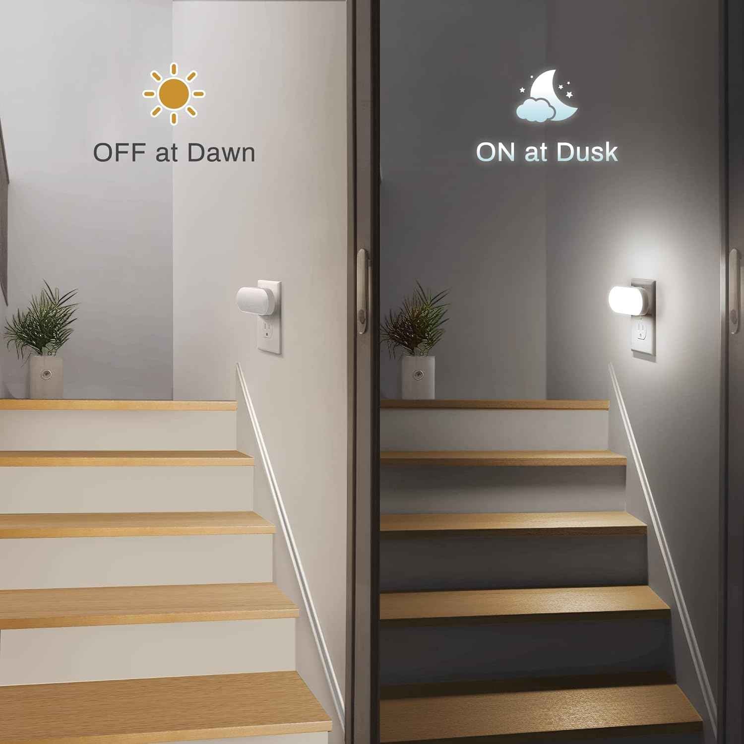 DORESshop Plug-in Night Light with Motion-Free Light Sensor – Cool-Running 1W LED Night Light Safe Around Kids, Pets, and Elderly