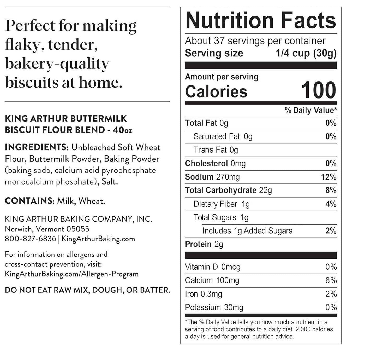 King Arthur Baking Company Buttermilk Biscuit Flour Blend – Thoughtful Housewarming Gift for New Home Cooks, 2.5lb Bag