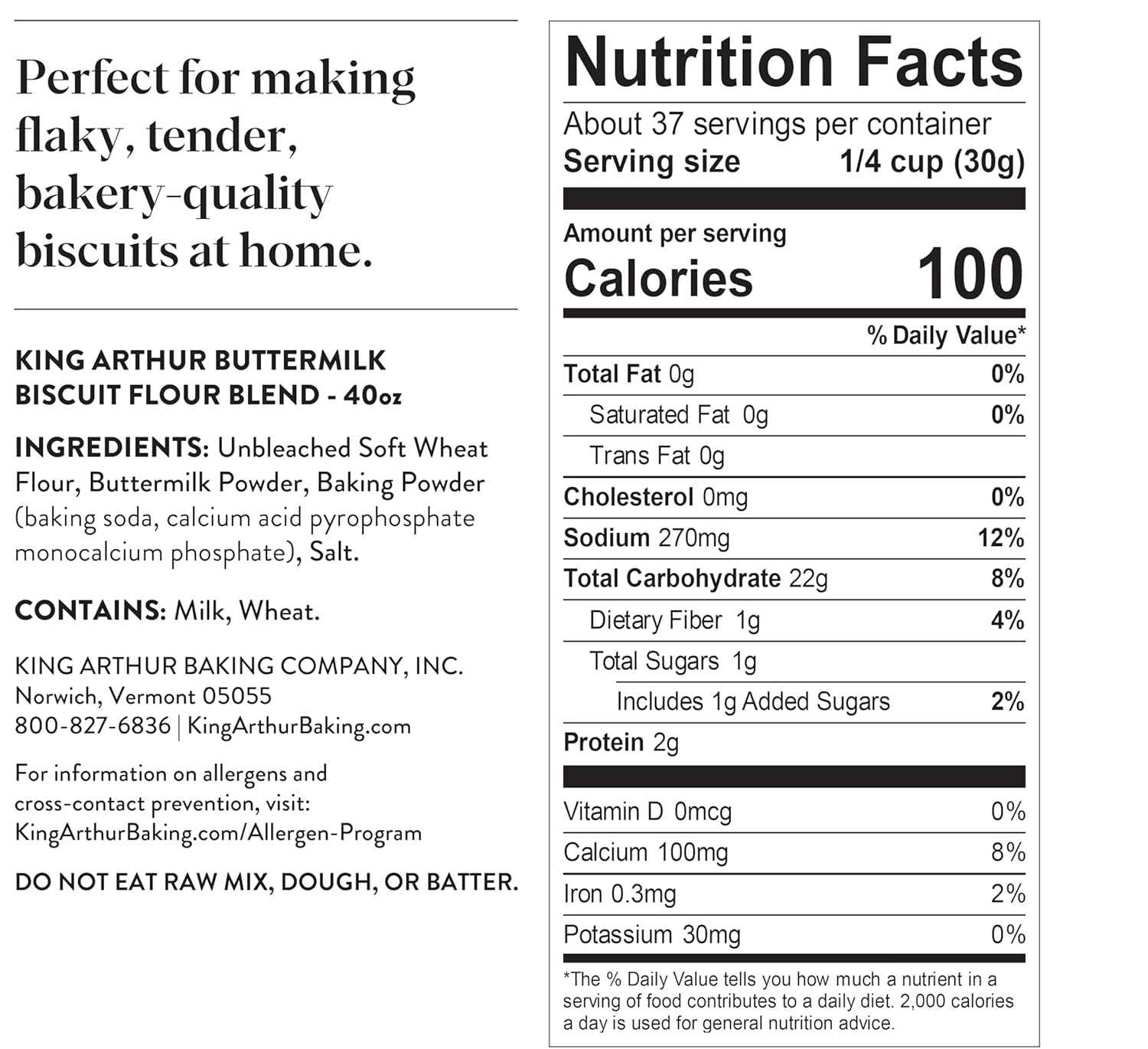 King Arthur Baking Company Buttermilk Biscuit Flour Blend – Thoughtful Housewarming Gift for New Home Cooks, 2.5lb Bag