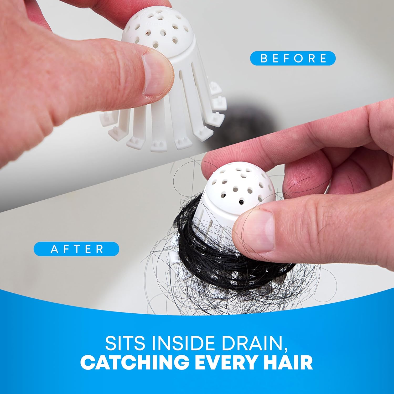 universal fit design compatible with virtually any standard bathtub drain