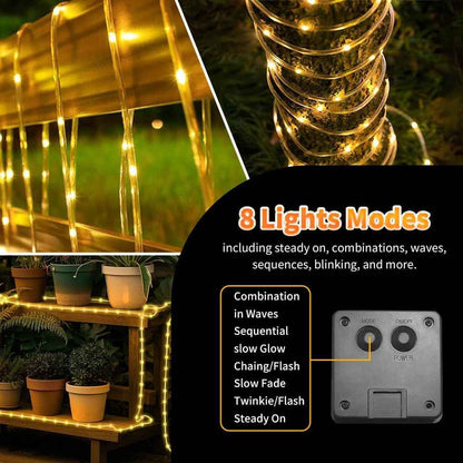 Lumify Solar Rope Light 39FT Warm White Flexible Tube for Cozy Living Room Aesthetic and Indoor Ambiance