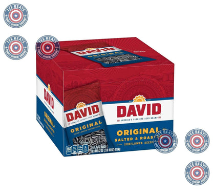 DAVID Roasted Sunflower Seeds – Mindful Snacking with Vitamin E and Antioxidants, Original Flavor, 24 Pack of 1.75oz