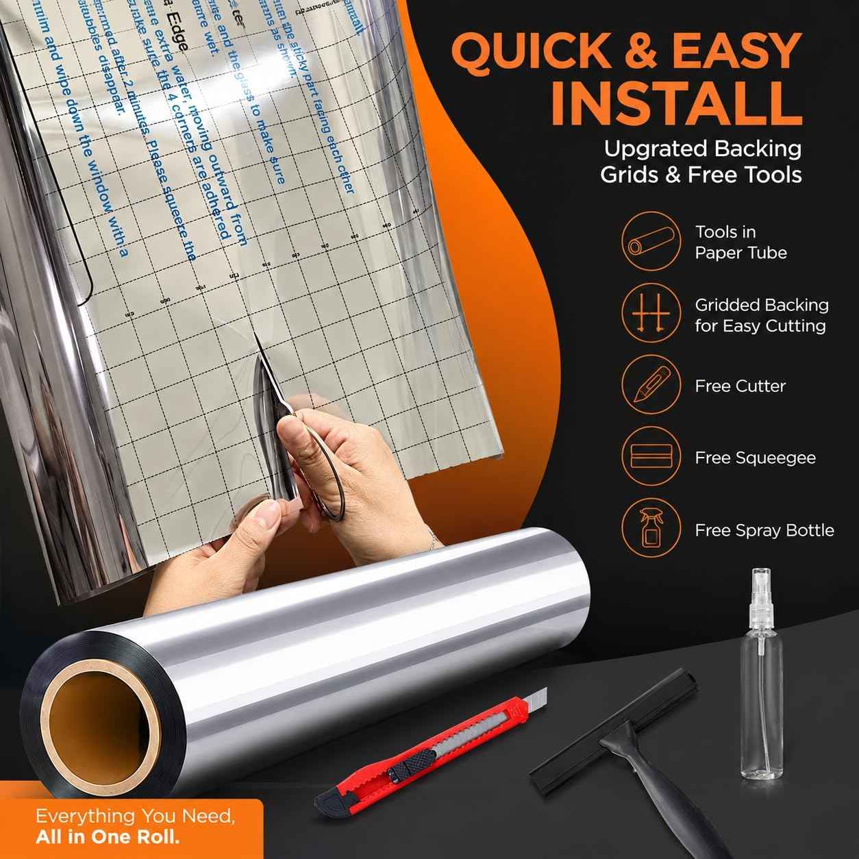 CozyPrivacy One Way Window Film – Bedroom Decor Tint, Daytime Privacy Without Curtains
