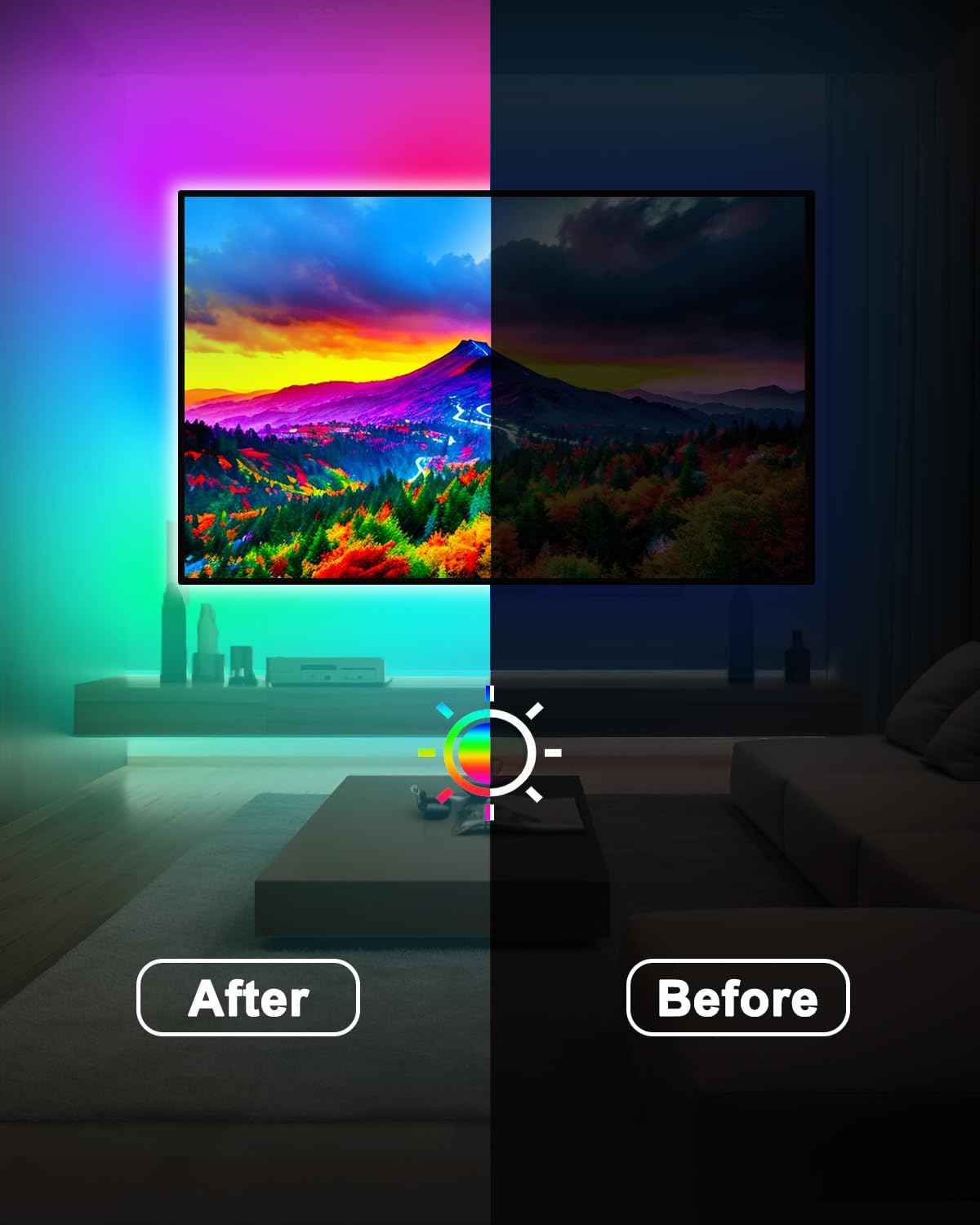 Daymeet RGBICW TV Backlight – Unique Housewarming Gift, Chasing Color Gaming & Movie Light for Tech Lovers