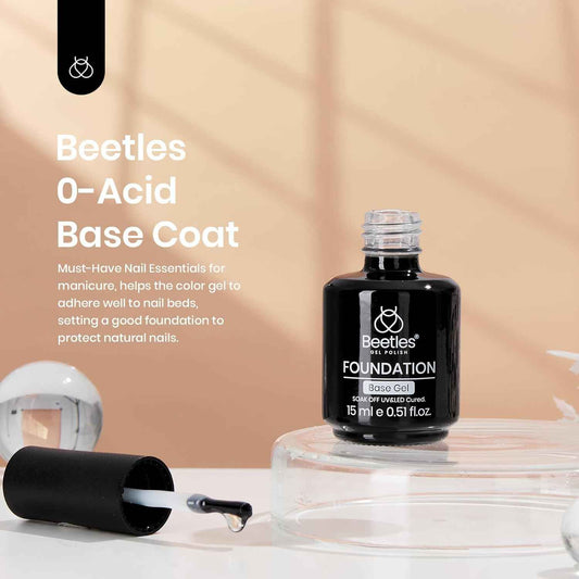 Beetles 15ml No Wipe Gel Base Coat – Professional Salon Base Layer for Faster Client Turnaround