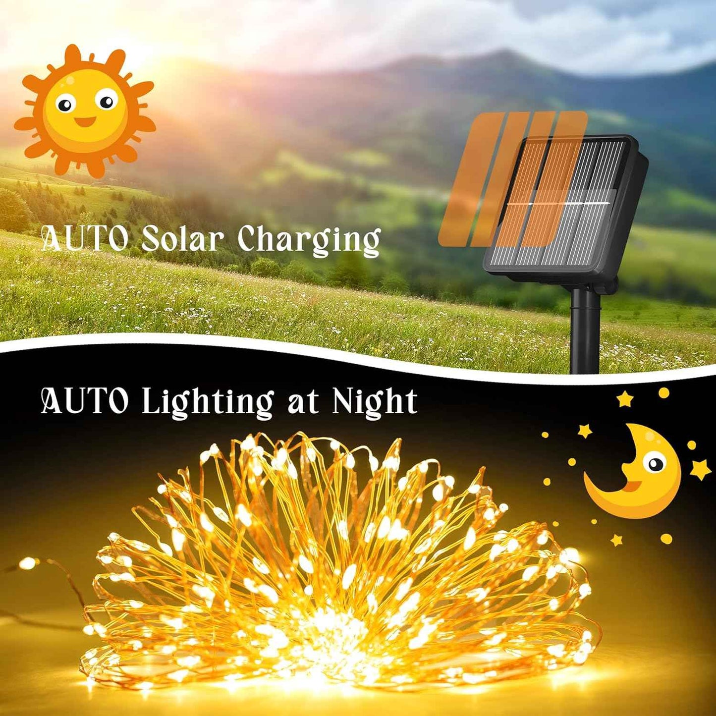 LUMENAIR Solar Fairy Lights – 200 LED 72Ft String Lights Birthday Gift for Women Mom and Best Friend