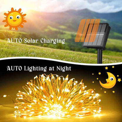 LUMENAIR Solar Fairy Lights – 200 LED 72Ft String Lights Birthday Gift for Women Mom and Best Friend